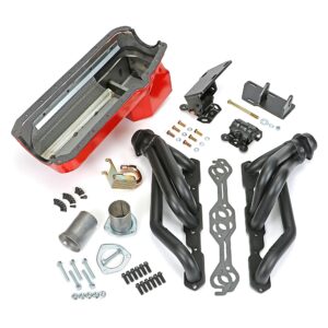 TRANS-DAPT PERFORMANCE PRODUCTS ENGINE SWAP IN A BOX KIT; 55-78 SB CHEVY INTO 82-04 4WD S10/S15; 1 1/2 IN. TUBE; BLACK MAXX BLACK CERAMIC COATED HEADERS