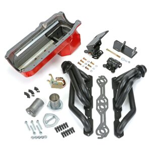 TRANS-DAPT PERFORMANCE PRODUCTS ENGINE SWAP IN A BOX KIT; 86-00 SB CHEVY INTO 82-04 4WD S10/S15; 1 1/2 IN. TUBE; BLACK MAXX BLACK CERAMIC COATED HEADERS