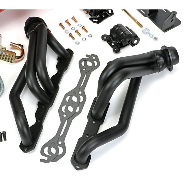 TRANS-DAPT PERFORMANCE PRODUCTS ENGINE SWAP IN A BOX KIT; 86-00 SB CHEVY INTO 82-04 4WD S10/S15; 1 1/2 IN. TUBE; BLACK MAXX BLACK CERAMIC COATED HEADERS