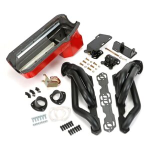 TRANS-DAPT PERFORMANCE PRODUCTS ENGINE SWAP IN A BOX KIT; 55-78 SB CHEVY INTO 82-04 2WD S10/S15; 1 3/4 IN. TUBE; BLACK MAXX BLACK CERAMIC COATED HEADERS