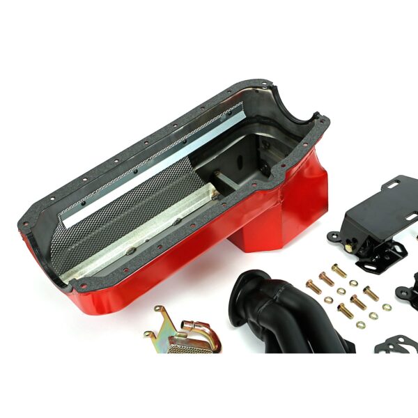 TRANS-DAPT PERFORMANCE PRODUCTS ENGINE SWAP IN A BOX KIT; 55-78 SB CHEVY INTO 82-04 2WD S10/S15; 1 3/4 IN. TUBE; BLACK MAXX BLACK CERAMIC COATED HEADERS