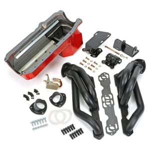 TRANS-DAPT PERFORMANCE PRODUCTS ENGINE SWAP IN A BOX KIT; 86-00 SB CHEVY INTO 82-04 2WD S10/S15; 1 3/4 IN. MID-LENGTH DESIGN HEADERS- BLACK MAXX BLACK CERAMIC FINISH