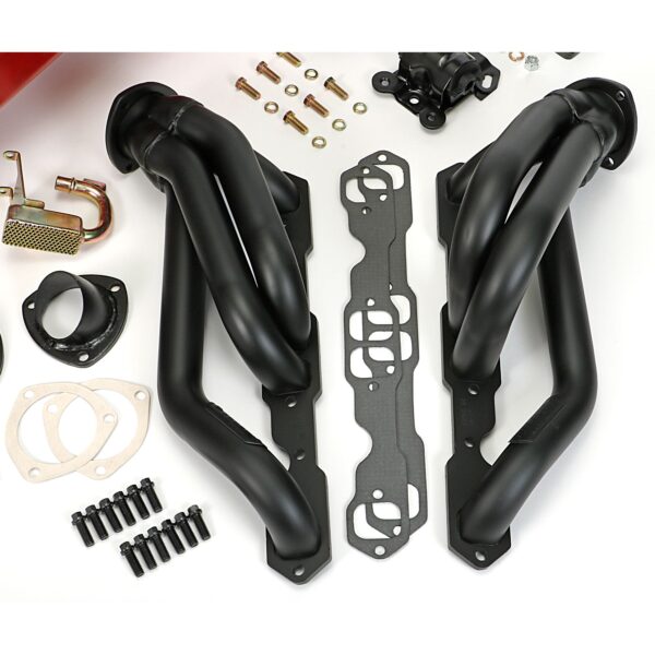 TRANS-DAPT PERFORMANCE PRODUCTS ENGINE SWAP IN A BOX KIT; 86-00 SB CHEVY INTO 82-04 2WD S10/S15; 1 3/4 IN. MID-LENGTH DESIGN HEADERS- BLACK MAXX BLACK CERAMIC FINISH