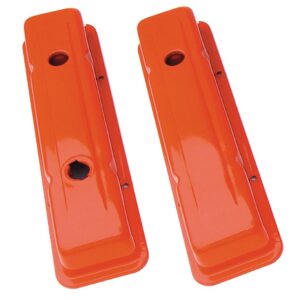 TRANS-DAPT PERFORMANCE PRODUCTS O.E.M REPRODUCTION STYLE VALVE COVERS; SHORT; 1958-86 SB CHEVY- CHEVY ORANGE POWDER COATED