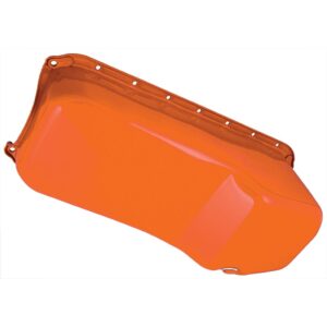 TRANS-DAPT PERFORMANCE PRODUCTS 1955-79 SB CHEVY 283-400 OEM STYLE OIL PAN- CHEVY ORANGE (4 QTS.)