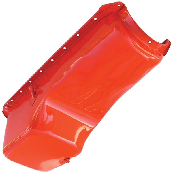 TRANS-DAPT PERFORMANCE PRODUCTS 1965-90 BB CHEVY 396-454 OEM STYLE OIL PAN; CHEVY ORANGE (4 QTS.)