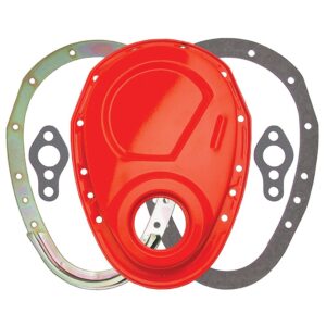 TRANS-DAPT PERFORMANCE PRODUCTS CHEVY ORANGE 2-PIECE TIMING CHAIN COVER SET- SB CHEVY V8 (NOT FOR LT1)