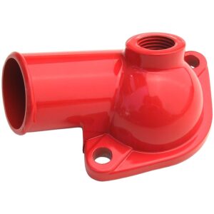 TRANS-DAPT PERFORMANCE PRODUCTS WATER NECK; SB AND BB CHEVY- LATE MODEL (1/2 NPT PORT); (O-RING SEAL); - CHEVY ORANGE POWDER COATED