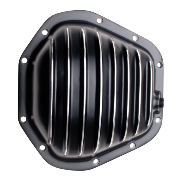 TRANS-DAPT PERFORMANCE PRODUCTS DANA 60 STYLE, BLACK POWDER-COATED ALUMINUM DIFFERENTIAL COVER WITH POLISHED FINS