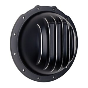 TRANS-DAPT PERFORMANCE PRODUCTS JEEP CORPORATE M20 STYLE, BLACK POWDER-COATED ALUMINUM DIFFERENTIAL COVER WITH POLISHED FINS