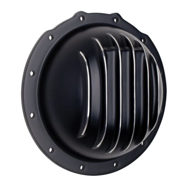 TRANS-DAPT PERFORMANCE PRODUCTS JEEP CORPORATE M20 STYLE, BLACK POWDER-COATED ALUMINUM DIFFERENTIAL COVER WITH POLISHED FINS