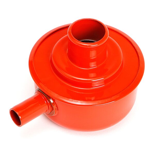 TRANS-DAPT PERFORMANCE PRODUCTS PUSH-IN STYLE BREATHER CAP WITH TUBE (WITHOUT GROMMET); 2-3/4 IN. OVERALL DIAMETER - CHEVY ORANGE POWDER COATED