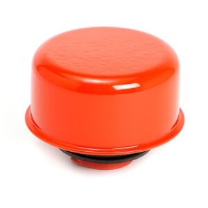 TRANS-DAPT PERFORMANCE PRODUCTS TWIST-IN STYLE BREATHER CAP; 2-3/4 IN. DIAMETER- CHEVY ORANGE POWDER COATED