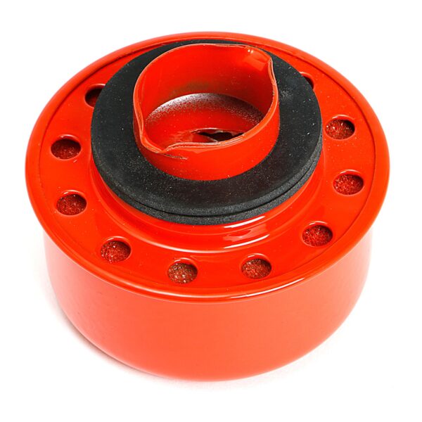 TRANS-DAPT PERFORMANCE PRODUCTS TWIST-IN STYLE BREATHER CAP; 2-3/4 IN. DIAMETER- CHEVY ORANGE POWDER COATED