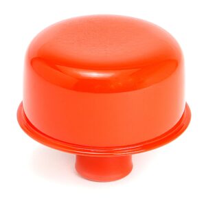 TRANS-DAPT PERFORMANCE PRODUCTS PUSH-IN STYLE BREATHER CAP ONLY (WITHOUT GROMMET); 2-3/4 IN. OVERALL DIAMETER - CHEVY ORANGE POWDER COATED