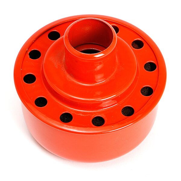 TRANS-DAPT PERFORMANCE PRODUCTS PUSH-IN STYLE BREATHER CAP ONLY (WITHOUT GROMMET); 2-3/4 IN. OVERALL DIAMETER - CHEVY ORANGE POWDER COATED