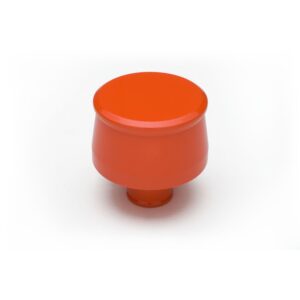 TRANS-DAPT PERFORMANCE PRODUCTS PUSH-IN STYLE BREATHER; FITS 1-1/4 IN. HOLE- CHEVY ORANGE POWDER COATED (ALUMINUM)