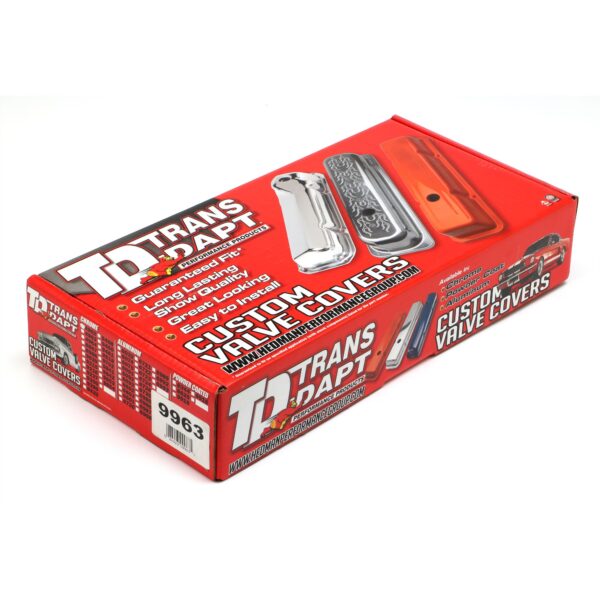 TRANS-DAPT PERFORMANCE PRODUCTS CHEVY 283-400 TALL ORANGE POWDER COATED VALVE COVERS