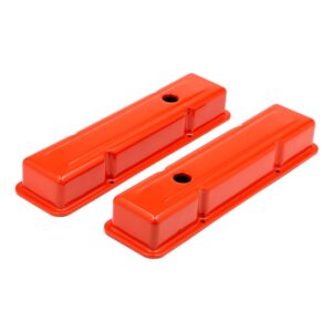 TRANS-DAPT PERFORMANCE PRODUCTS CHEVY 283-400 SHORT ORANGE POWDER COATED VALVE COVERS