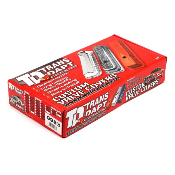 TRANS-DAPT PERFORMANCE PRODUCTS CHEVY 5.0-5.7L (TRUCKS ONLY) ORANGE POWDER COATED VALVE COVER CAPS