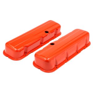 TRANS-DAPT PERFORMANCE PRODUCTS CHEVY 396-502 TALL ORANGE POWDER COATED VALVE COVERS