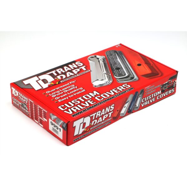 TRANS-DAPT PERFORMANCE PRODUCTS CHEVY 396-502 TALL ORANGE POWDER COATED VALVE COVERS