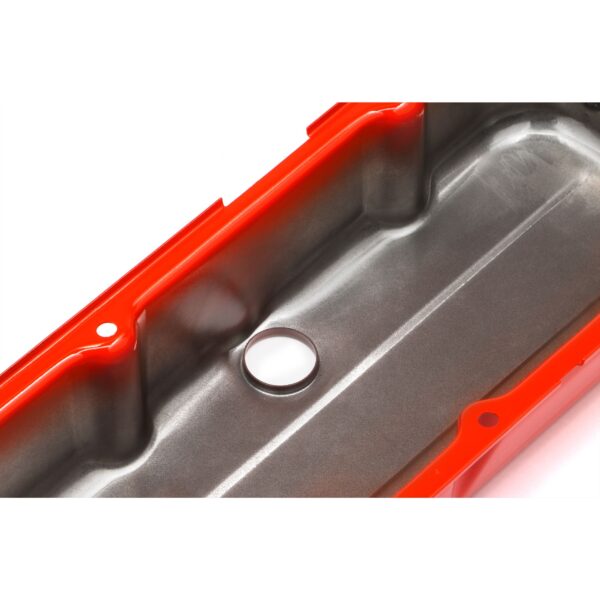 TRANS-DAPT PERFORMANCE PRODUCTS CHEVY 396-502 TALL ORANGE POWDER COATED VALVE COVERS