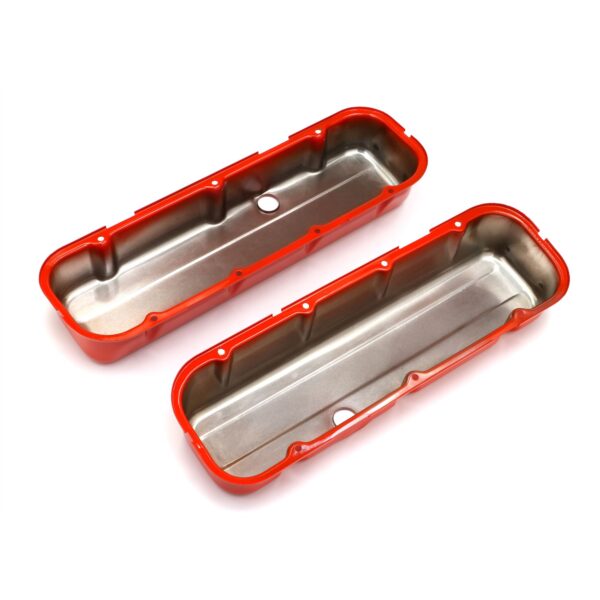 TRANS-DAPT PERFORMANCE PRODUCTS CHEVY 396-502 TALL ORANGE POWDER COATED VALVE COVERS