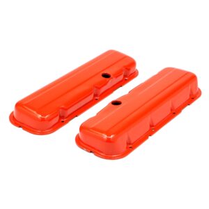 TRANS-DAPT PERFORMANCE PRODUCTS CHEVY 396-502 SHORT ORANGE POWDER COATED VALVE COVERS