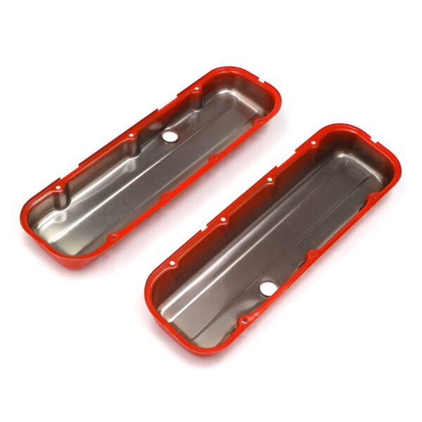 TRANS-DAPT PERFORMANCE PRODUCTS CHEVY 396-502 SHORT ORANGE POWDER COATED VALVE COVERS