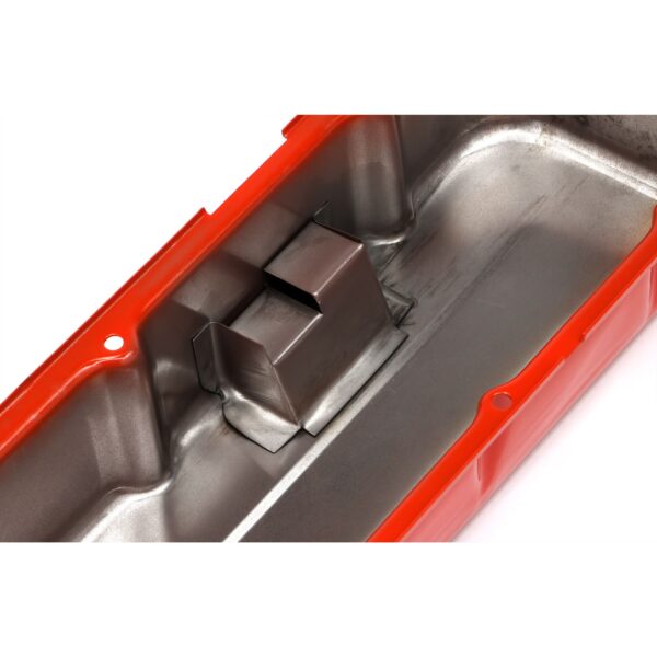 TRANS-DAPT PERFORMANCE PRODUCTS CHEVY 396-502 TALL ORANGE POWDER COATED BAFFLED VALVE COVERS