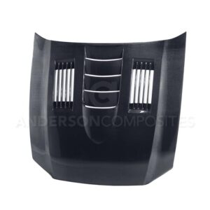 Anderson Composites, AC-HD1011FDMU-SS, Type-SS heat extractor carbon fiber hood for 2010-2014 Shelby GT500 and 2013-2014 Ford Mustang