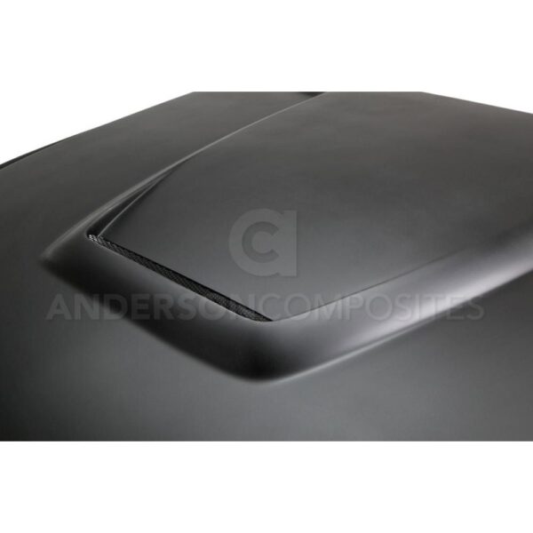 Anderson Composites, AC-HD15FDMU-GR-GF, Type-GR (GT350 Style) fiberglass hood for 2015-2017 Ford Mustang