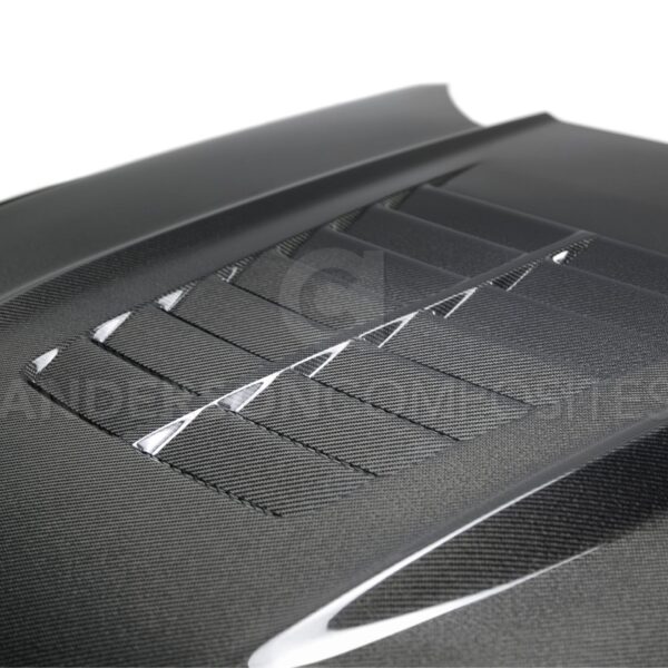 Anderson Composites, AC-HD15FDMU-GT5-DS, Type-GT5 double sided carbon fiber hood for 2015-2017 Ford Mustang