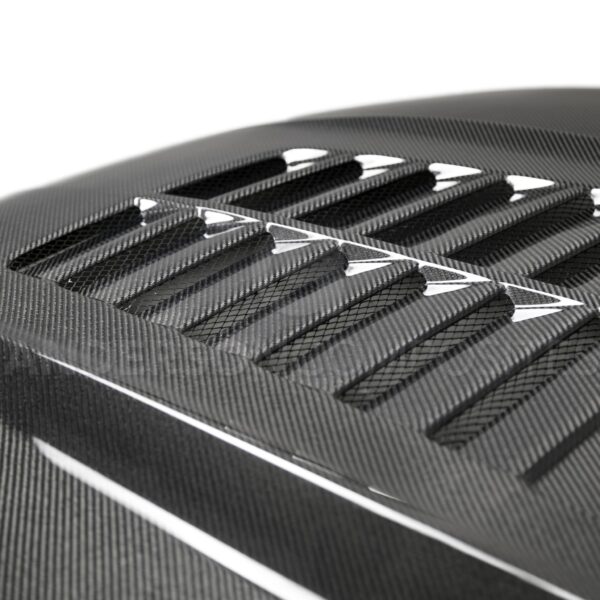 Anderson Composites, AC-HD15FDMUEB-OE-DS, Type-OE double sided carbon fiber hood for 2015-2017 Ford Mustang Eco Boost/V6