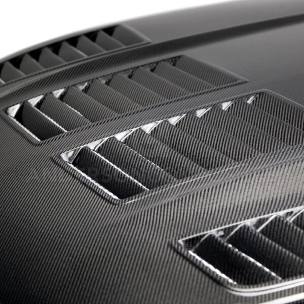 Anderson Composites, AC-HD15FDMU-TW-DS, Type-TW double sided carbon fiber hood for 2015-2017 Ford Mustang