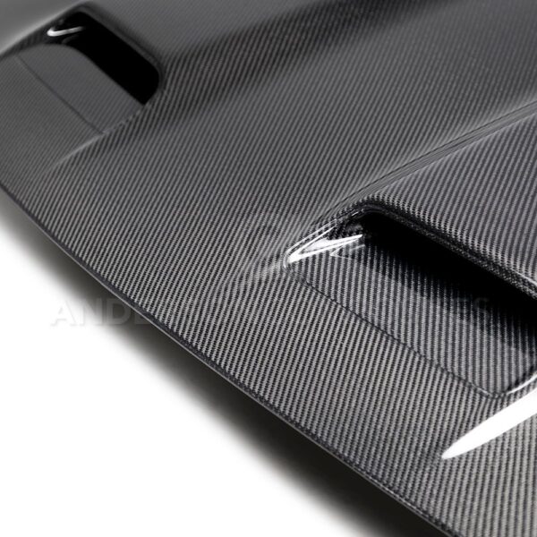 Anderson Composites, AC-HD19DGCHHC-RE, Type-RE (Dual Snorkel Style) carbon fiber hood for 2019 Dodge Challenger Hellcat/Redeye