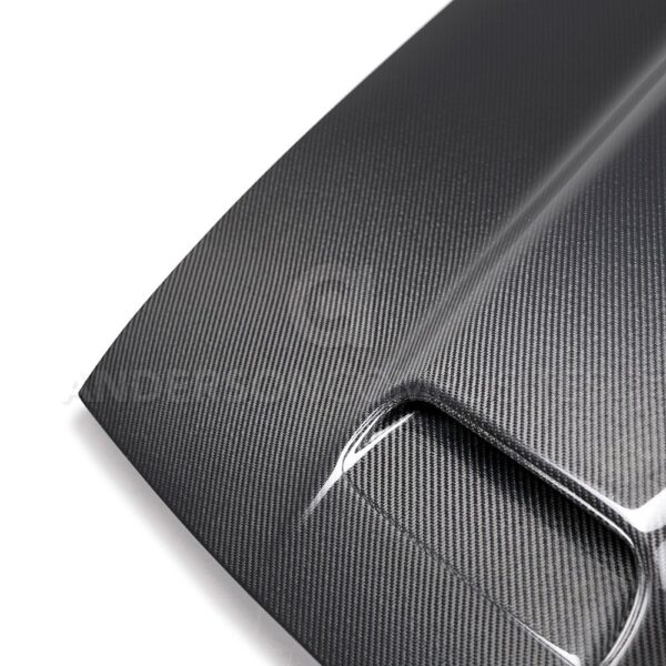 Anderson Composites, AC-HD19DGCHHC-RE, Type-RE (Dual Snorkel Style) carbon fiber hood for 2019 Dodge Challenger Hellcat/Redeye