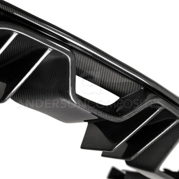 Anderson Composites, AC-RL15FDMU-ARQ, Type-ARQ carbon fiber rear valance for 2015-2017 Ford Mustang with quad-tip exhaust