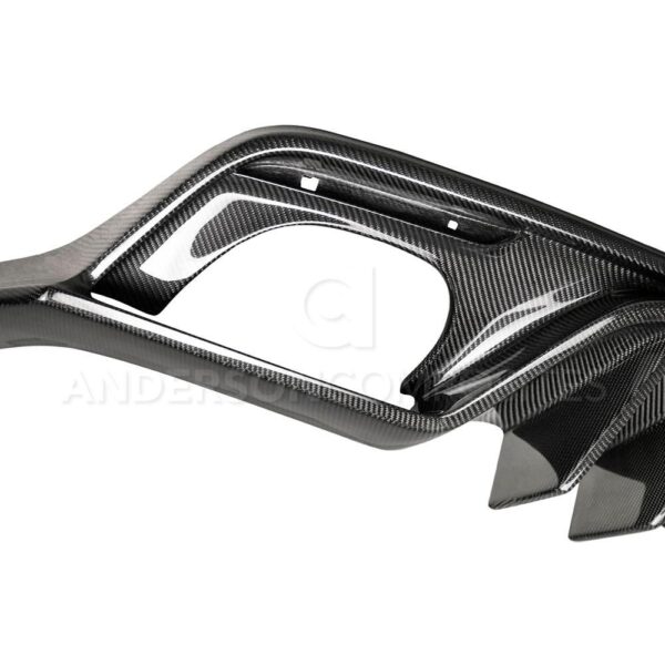 Anderson Composites, AC-RL15FDMU-ARQ, Type-ARQ carbon fiber rear valance for 2015-2017 Ford Mustang with quad-tip exhaust