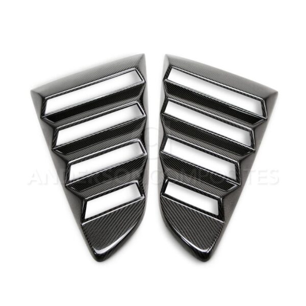Anderson Composites, AC-WL15FDMU-V, Type-V carbon fiber window louvers for 2015-2020 Ford Mustang