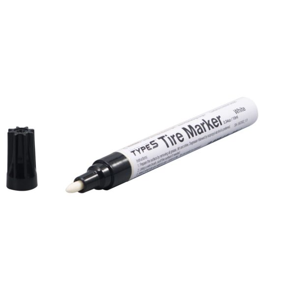 TYPE S Permanent weather-resistant tire styling marker for rubber, White