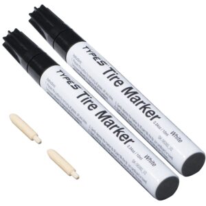 TYPE S Permanent weather-resistant tire styling marker for rubber, 2PK White