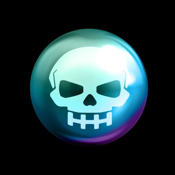 TYPE S manual trans screw-on shift knob with green neo chrome skull design