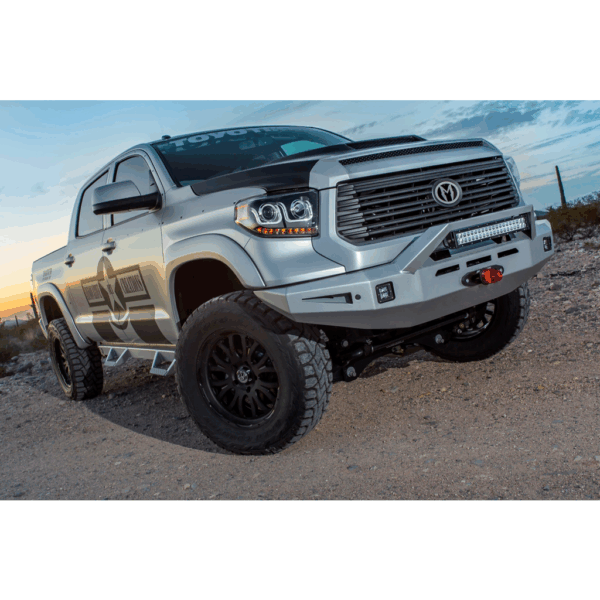 ICI Front Bumper; AL-FBM91TYN-RT; 2014 - 2021 Toyota Tundra; Alumilite Series; aftermarket aluminum winch truck bumper steps; aps; steelcraft; go rhino; westin hdx; research power step; harness; tube rock sliders; nerf step rs;  predator; smittybilt; growler; super hoop; Jeep JL; Jeep JK; Top rated; Best reviewed; adjustable; High rated; nerfbars; side steps; truck steps; entry steps; drop down steps; best gas mileage; step bars; side bars; lifetime warranty; rust free; light weight; powdercoat; replacement auto