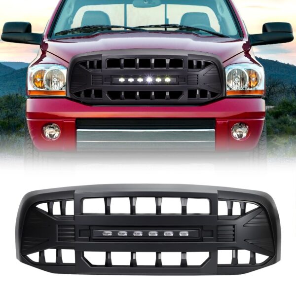 American Modified Armor Grille with LED Off-Road Lights - Matte Black - AMDEBA00148
