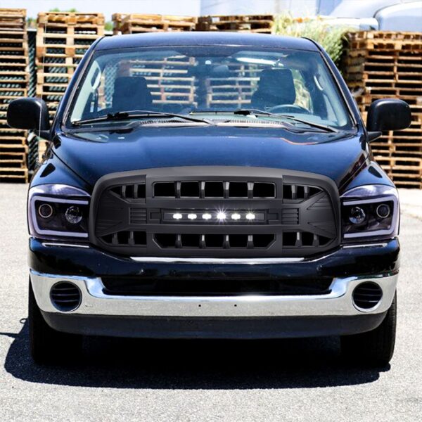 American Modified Armor Grille with LED Off-Road Lights - Matte Black - AMDEBA00148