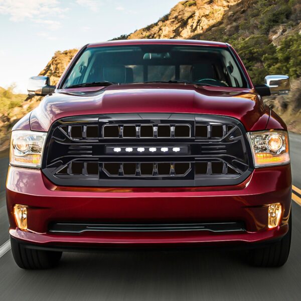 American Modified Armor Grille with Off-Road Lights - Glossy Black - AMDEBA00151