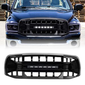 American Modified Armor Grille with Off-Road Lights - Glossy Black - AMDEBA00152