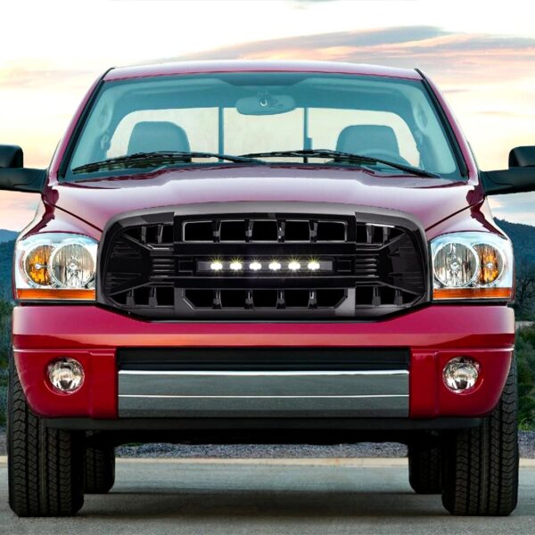 American Modified Armor Grille with Off-Road Lights - Glossy Black - AMDEBA00152